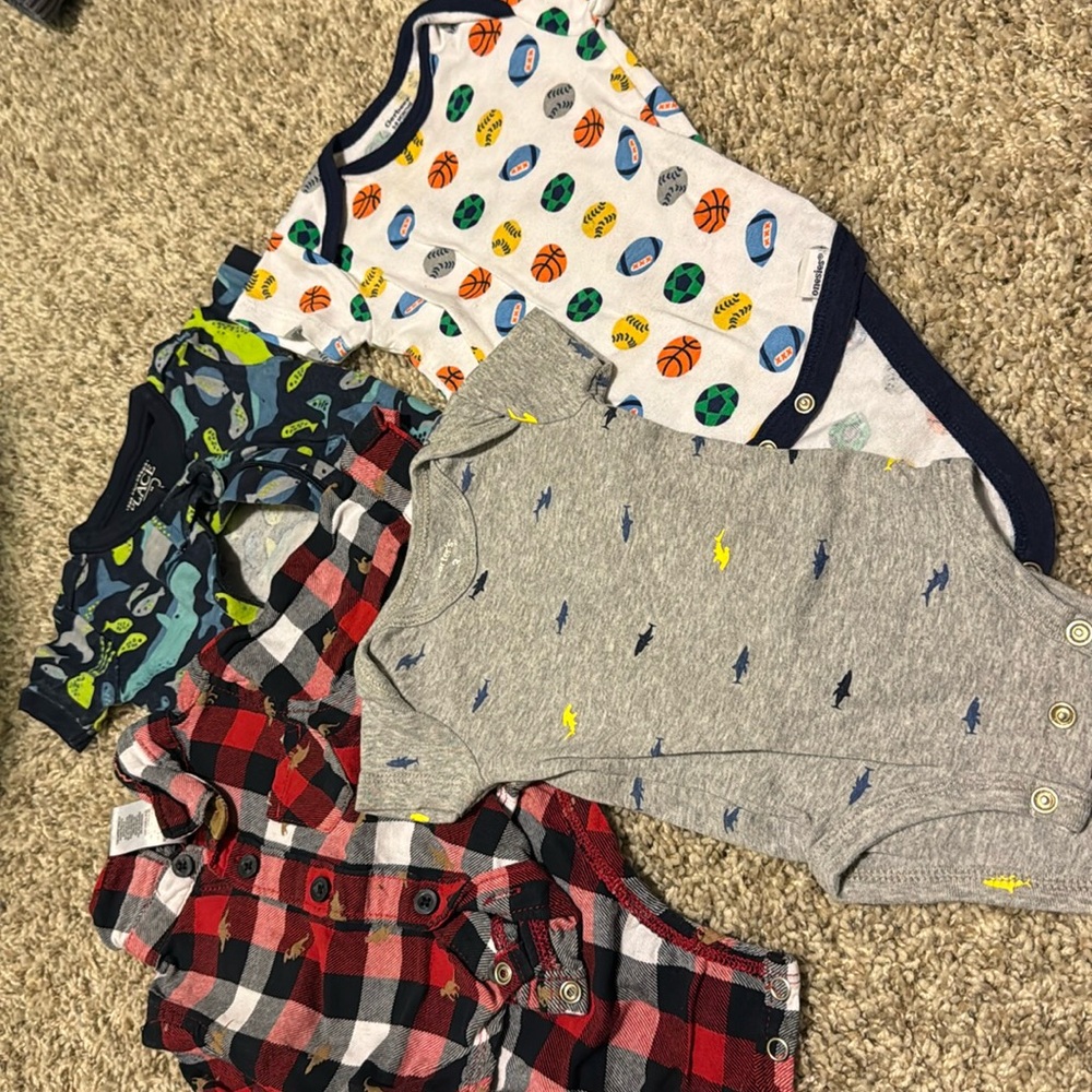 0-3 month and 3 month baby boy onesies